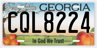 GA license plate CQL8224