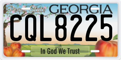GA license plate CQL8225