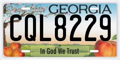 GA license plate CQL8229