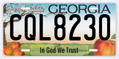 GA license plate CQL8230