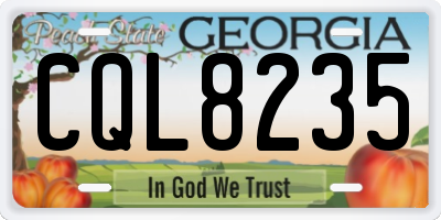 GA license plate CQL8235