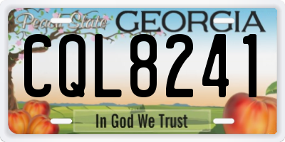 GA license plate CQL8241