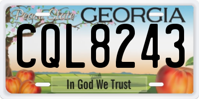 GA license plate CQL8243