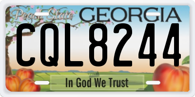 GA license plate CQL8244