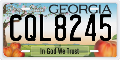GA license plate CQL8245