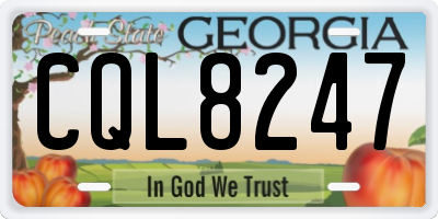 GA license plate CQL8247