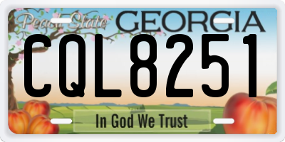 GA license plate CQL8251