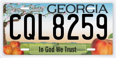 GA license plate CQL8259