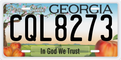 GA license plate CQL8273
