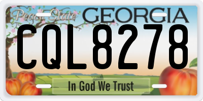 GA license plate CQL8278