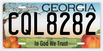 GA license plate CQL8282