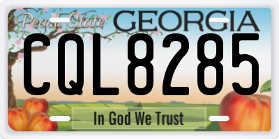 GA license plate CQL8285