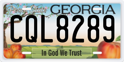 GA license plate CQL8289