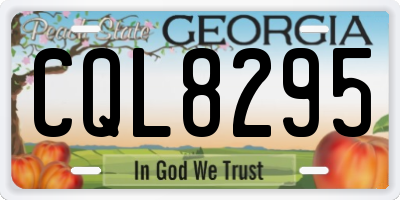 GA license plate CQL8295
