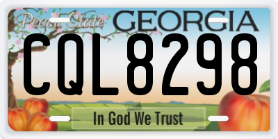 GA license plate CQL8298