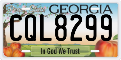 GA license plate CQL8299