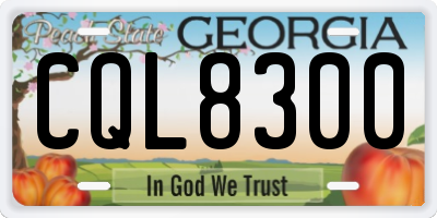 GA license plate CQL8300