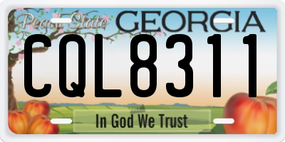 GA license plate CQL8311