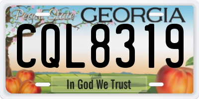 GA license plate CQL8319