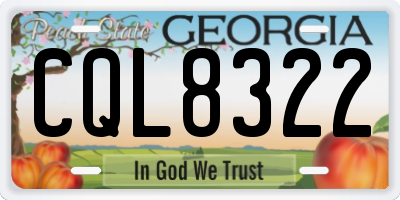 GA license plate CQL8322