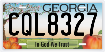 GA license plate CQL8327