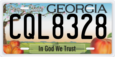 GA license plate CQL8328