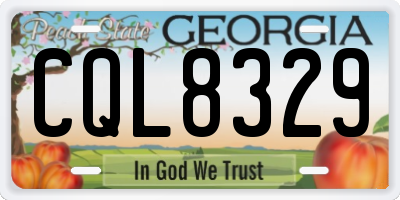GA license plate CQL8329