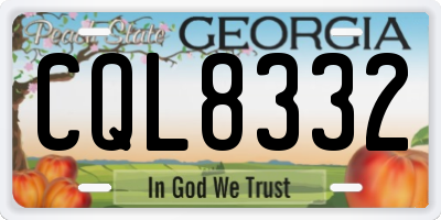 GA license plate CQL8332