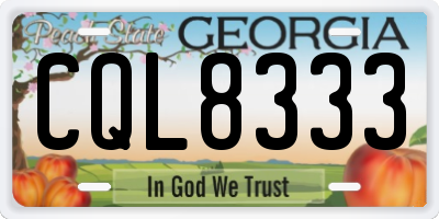 GA license plate CQL8333