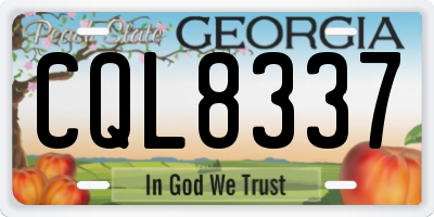 GA license plate CQL8337