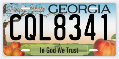 GA license plate CQL8341