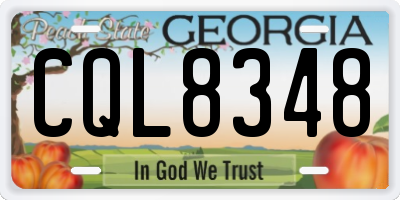 GA license plate CQL8348