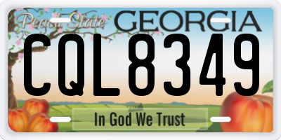 GA license plate CQL8349