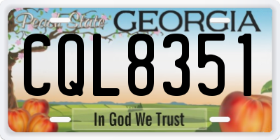 GA license plate CQL8351