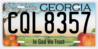 GA license plate CQL8357