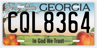 GA license plate CQL8364