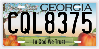 GA license plate CQL8375