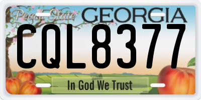 GA license plate CQL8377