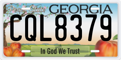 GA license plate CQL8379