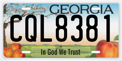 GA license plate CQL8381