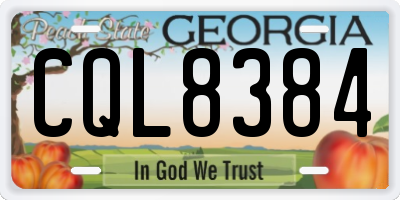 GA license plate CQL8384