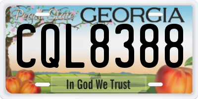 GA license plate CQL8388