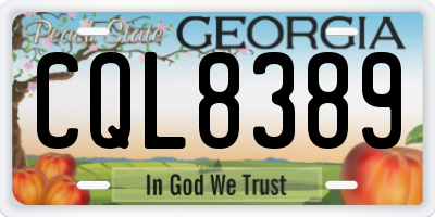 GA license plate CQL8389