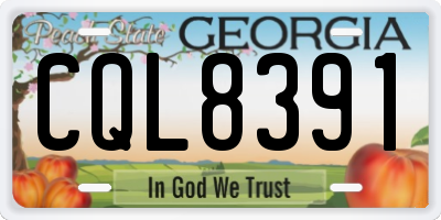 GA license plate CQL8391