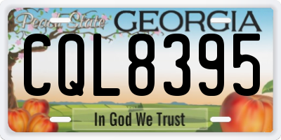 GA license plate CQL8395