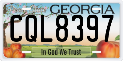 GA license plate CQL8397