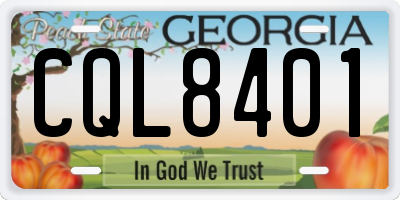 GA license plate CQL8401