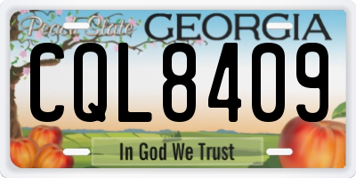 GA license plate CQL8409