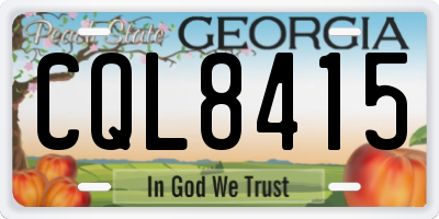 GA license plate CQL8415