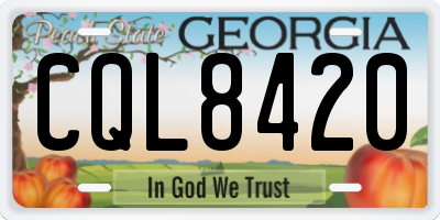GA license plate CQL8420